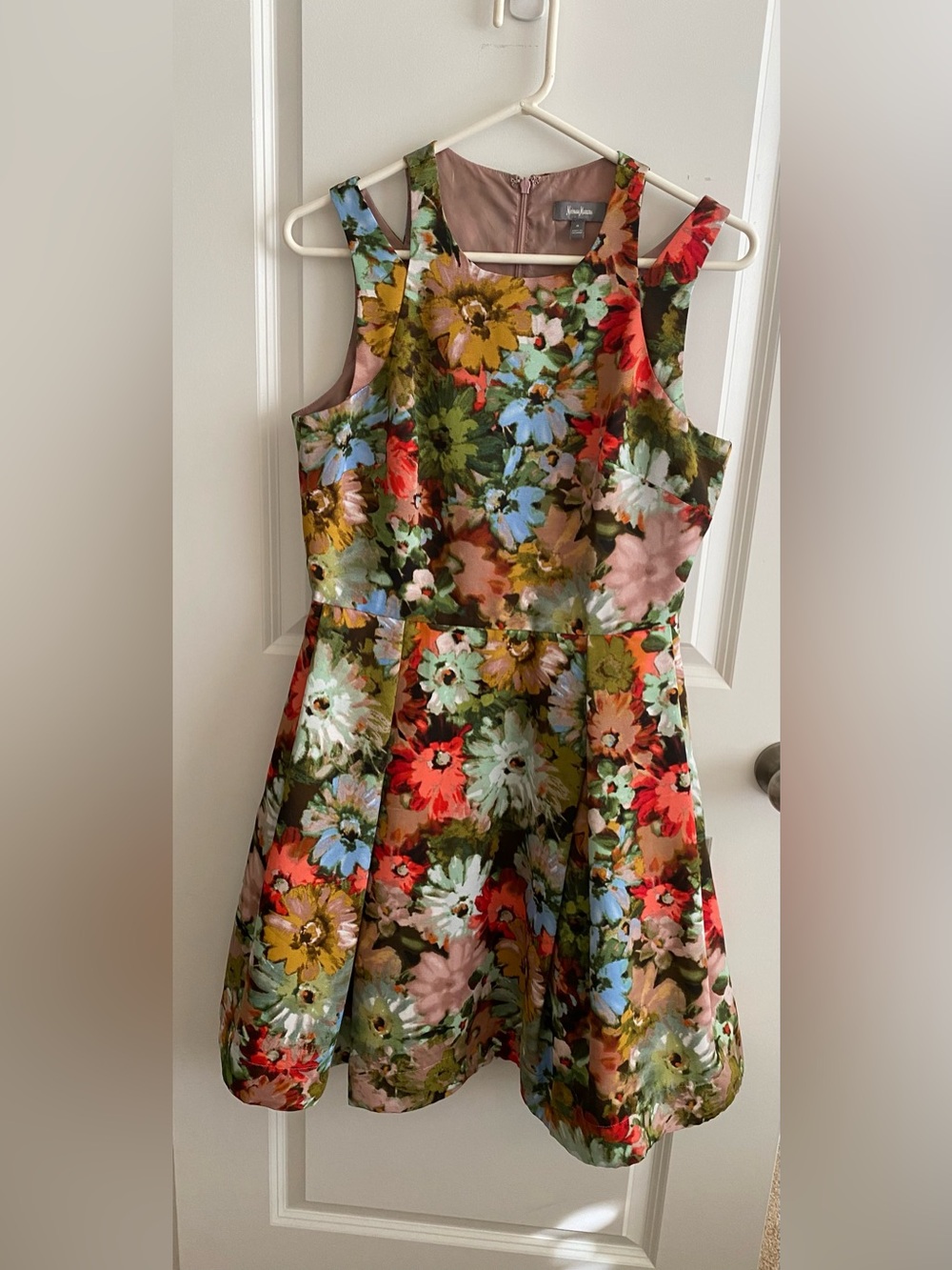 Neiman Marcus A Line Floral Dress